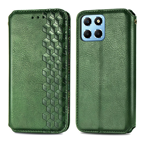 Custodia Portafoglio In Pelle Cover con Supporto S01D per Huawei Honor X6 Verde