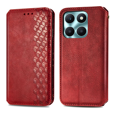 Custodia Portafoglio In Pelle Cover con Supporto S01D per Huawei Honor X6a Rosso