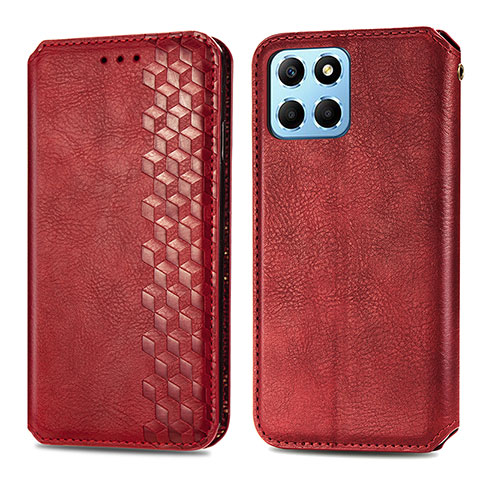 Custodia Portafoglio In Pelle Cover con Supporto S01D per Huawei Honor X8 5G Rosso