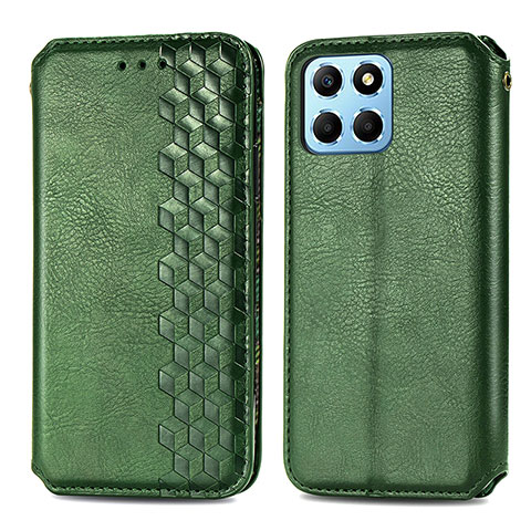 Custodia Portafoglio In Pelle Cover con Supporto S01D per Huawei Honor X8 5G Verde