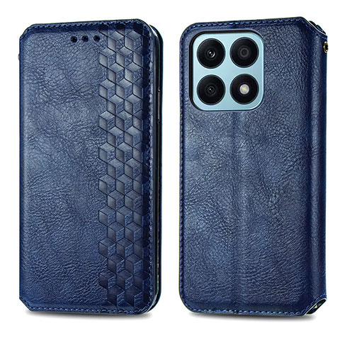 Custodia Portafoglio In Pelle Cover con Supporto S01D per Huawei Honor X8a 4G Blu