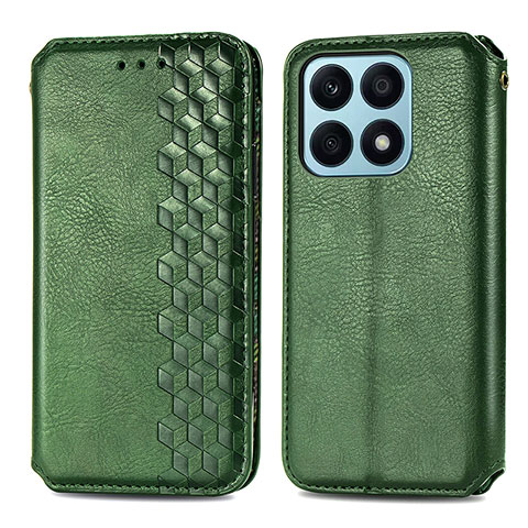 Custodia Portafoglio In Pelle Cover con Supporto S01D per Huawei Honor X8a 4G Verde