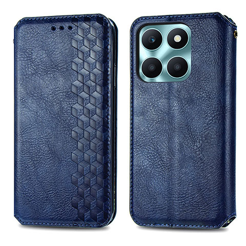 Custodia Portafoglio In Pelle Cover con Supporto S01D per Huawei Honor X8b Blu