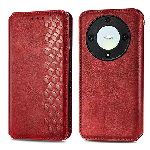 Custodia Portafoglio In Pelle Cover con Supporto S01D per Huawei Honor X9a 5G Rosso