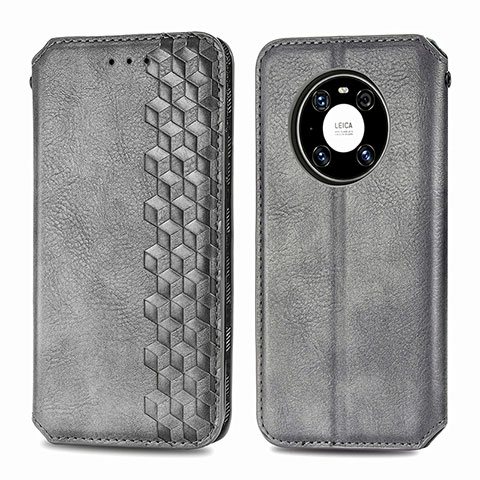 Custodia Portafoglio In Pelle Cover con Supporto S01D per Huawei Mate 40 Pro Grigio