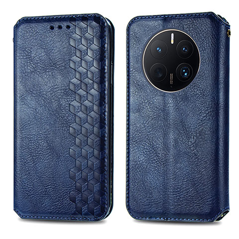 Custodia Portafoglio In Pelle Cover con Supporto S01D per Huawei Mate 50 Pro Blu