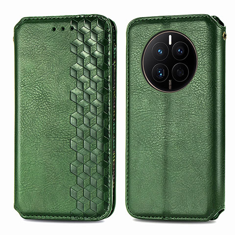 Custodia Portafoglio In Pelle Cover con Supporto S01D per Huawei Mate 50E Verde