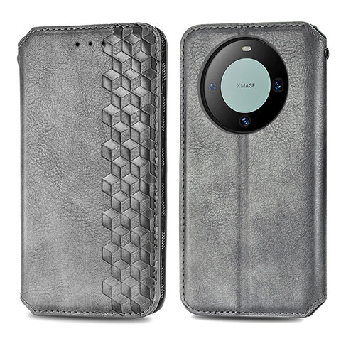 Custodia Portafoglio In Pelle Cover con Supporto S01D per Huawei Mate 60 Pro+ Plus Grigio