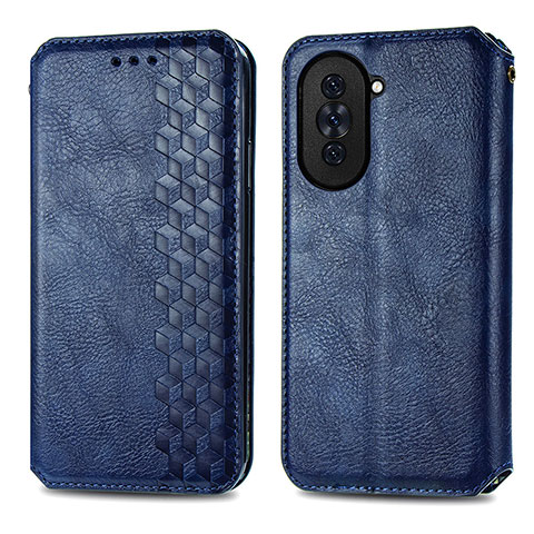 Custodia Portafoglio In Pelle Cover con Supporto S01D per Huawei Nova 10 Blu