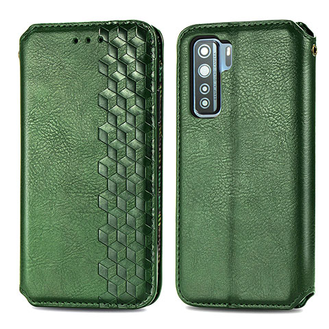 Custodia Portafoglio In Pelle Cover con Supporto S01D per Huawei Nova 7 SE 5G Verde