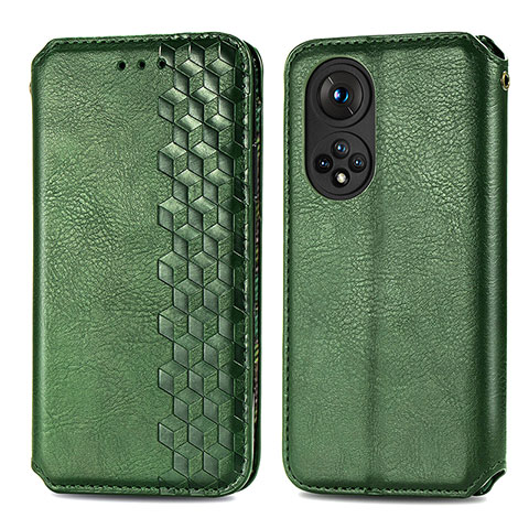 Custodia Portafoglio In Pelle Cover con Supporto S01D per Huawei Nova 9 Verde