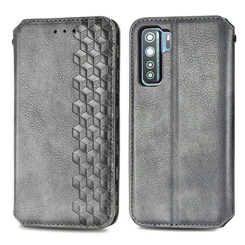 Custodia Portafoglio In Pelle Cover con Supporto S01D per Huawei P40 Lite 5G Grigio