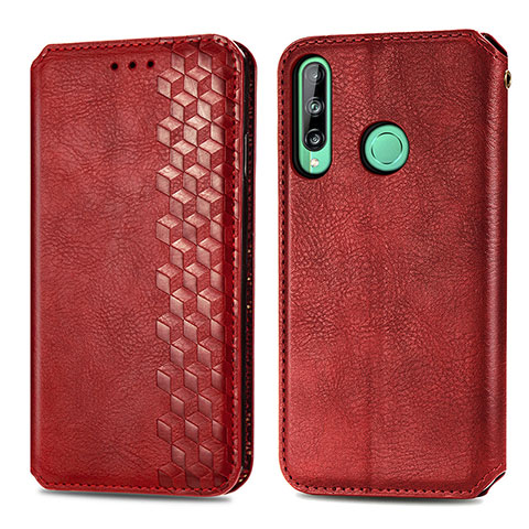 Custodia Portafoglio In Pelle Cover con Supporto S01D per Huawei P40 Lite E Rosso