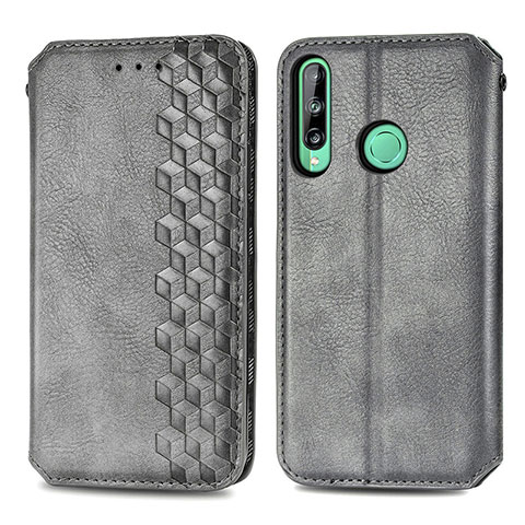 Custodia Portafoglio In Pelle Cover con Supporto S01D per Huawei Y7p Grigio