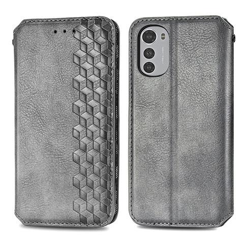 Custodia Portafoglio In Pelle Cover con Supporto S01D per Motorola Moto E32 Grigio