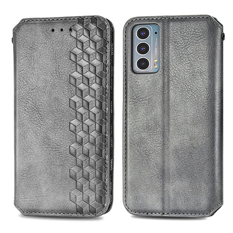 Custodia Portafoglio In Pelle Cover con Supporto S01D per Motorola Moto Edge 20 5G Grigio