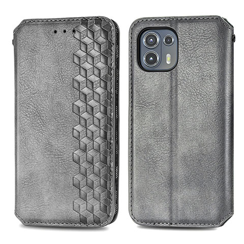 Custodia Portafoglio In Pelle Cover con Supporto S01D per Motorola Moto Edge 20 Lite 5G Grigio