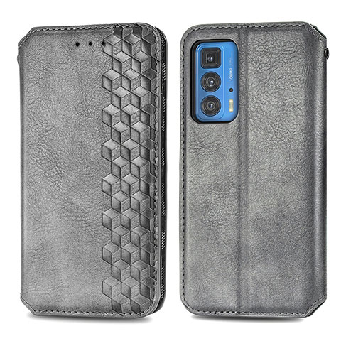 Custodia Portafoglio In Pelle Cover con Supporto S01D per Motorola Moto Edge 20 Pro 5G Grigio