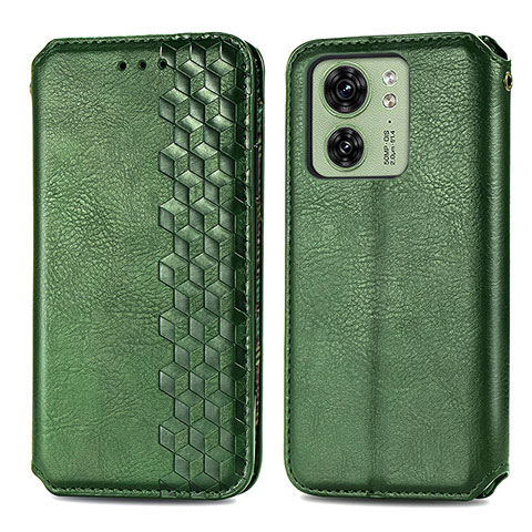 Custodia Portafoglio In Pelle Cover con Supporto S01D per Motorola Moto Edge (2023) 5G Verde