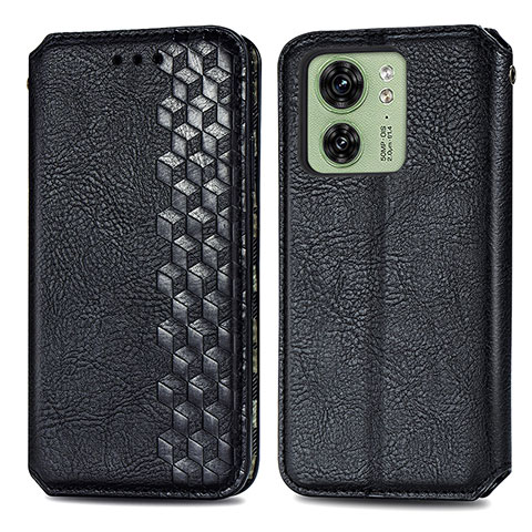 Custodia Portafoglio In Pelle Cover con Supporto S01D per Motorola Moto Edge 40 5G Nero