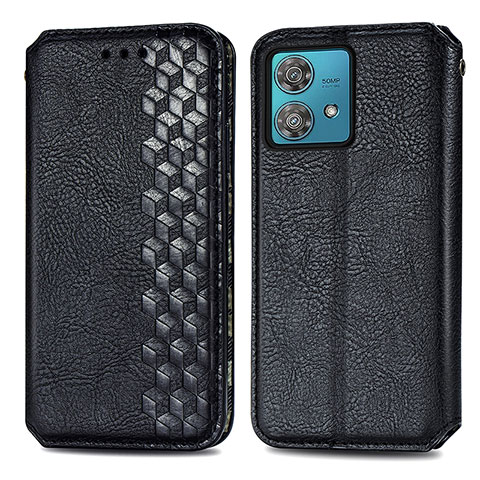 Custodia Portafoglio In Pelle Cover con Supporto S01D per Motorola Moto Edge 40 Neo 5G Nero