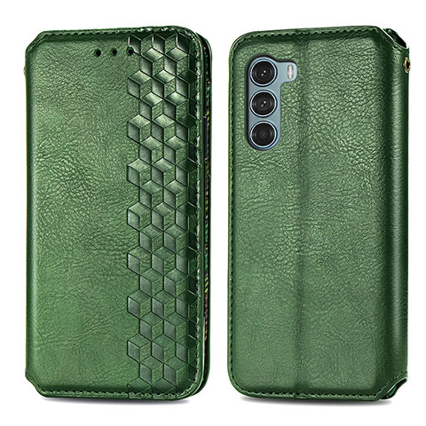 Custodia Portafoglio In Pelle Cover con Supporto S01D per Motorola Moto Edge S30 5G Verde