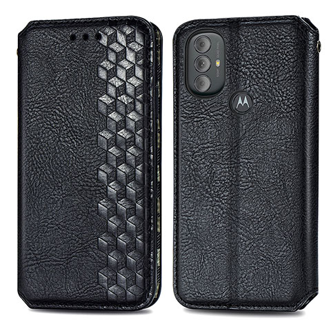 Custodia Portafoglio In Pelle Cover con Supporto S01D per Motorola Moto G Play Gen 2 Nero