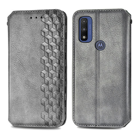 Custodia Portafoglio In Pelle Cover con Supporto S01D per Motorola Moto G Pure Grigio