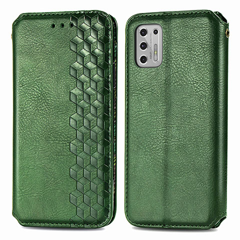 Custodia Portafoglio In Pelle Cover con Supporto S01D per Motorola Moto G Stylus (2021) Verde