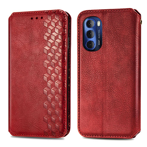 Custodia Portafoglio In Pelle Cover con Supporto S01D per Motorola Moto G Stylus (2022) 4G Rosso