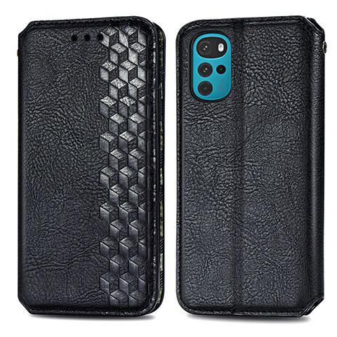 Custodia Portafoglio In Pelle Cover con Supporto S01D per Motorola Moto G22 Nero