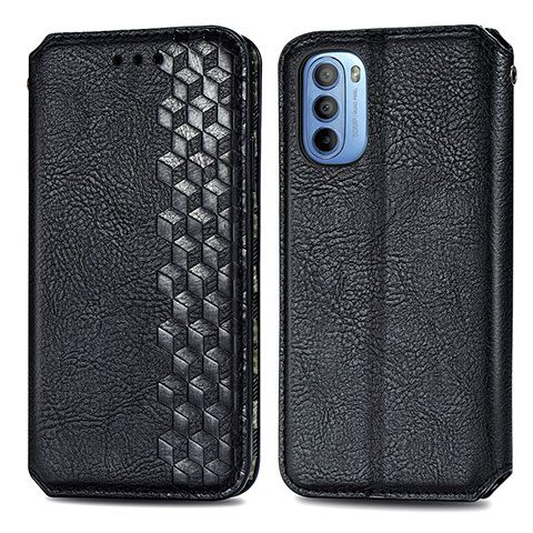 Custodia Portafoglio In Pelle Cover con Supporto S01D per Motorola Moto G31 Nero