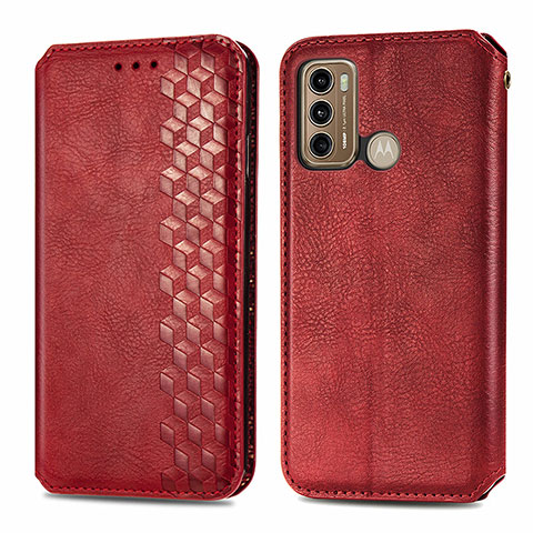 Custodia Portafoglio In Pelle Cover con Supporto S01D per Motorola Moto G40 Fusion Rosso