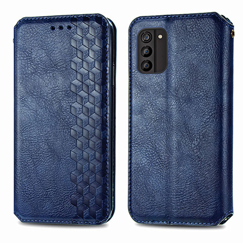 Custodia Portafoglio In Pelle Cover con Supporto S01D per Nokia G100 Blu