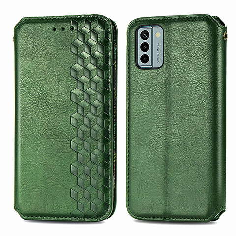 Custodia Portafoglio In Pelle Cover con Supporto S01D per Nokia G22 Verde