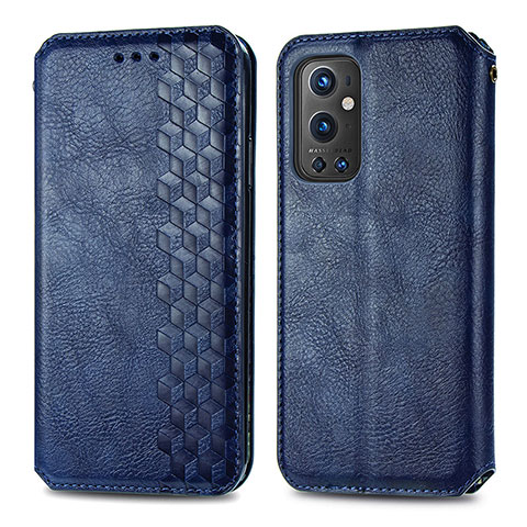 Custodia Portafoglio In Pelle Cover con Supporto S01D per OnePlus 9 Pro 5G Blu