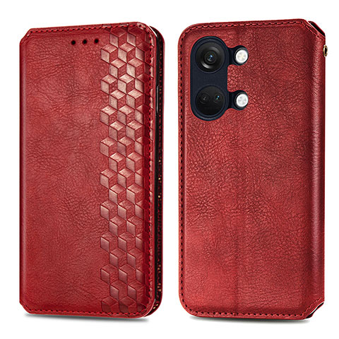 Custodia Portafoglio In Pelle Cover con Supporto S01D per OnePlus Nord 3 5G Rosso