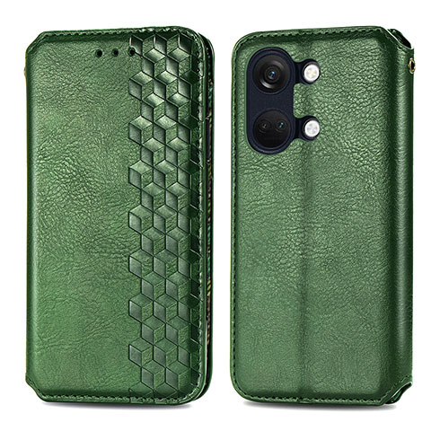 Custodia Portafoglio In Pelle Cover con Supporto S01D per OnePlus Nord 3 5G Verde