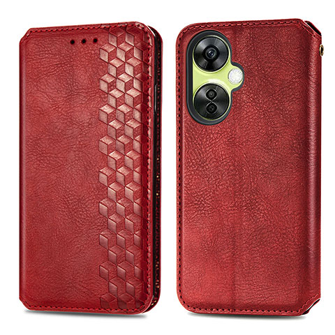 Custodia Portafoglio In Pelle Cover con Supporto S01D per OnePlus Nord CE 3 5G Rosso