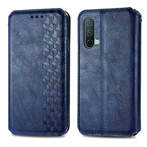 Custodia Portafoglio In Pelle Cover con Supporto S01D per OnePlus Nord CE 5G Blu