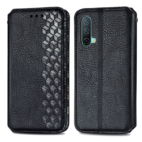 Custodia Portafoglio In Pelle Cover con Supporto S01D per OnePlus Nord CE 5G Nero