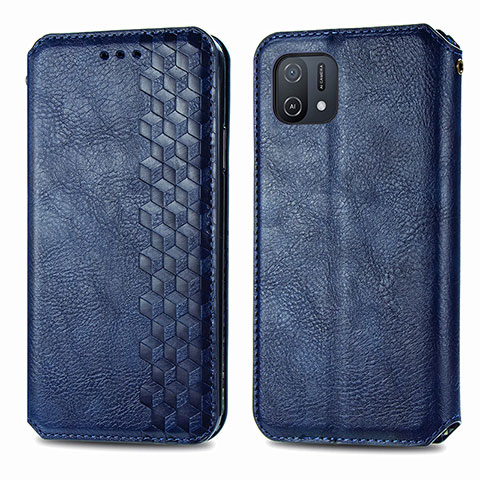 Custodia Portafoglio In Pelle Cover con Supporto S01D per Oppo A16e Blu