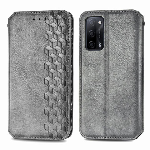 Custodia Portafoglio In Pelle Cover con Supporto S01D per Oppo A53s 5G Grigio