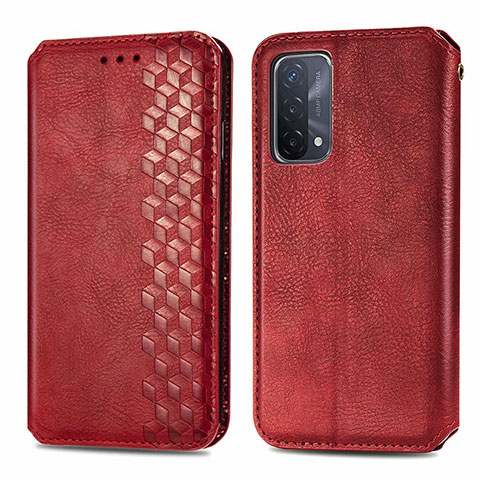 Custodia Portafoglio In Pelle Cover con Supporto S01D per Oppo A54 5G Rosso