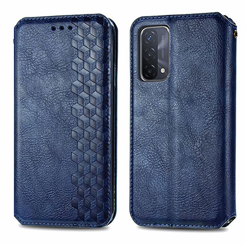 Custodia Portafoglio In Pelle Cover con Supporto S01D per Oppo A74 5G Blu