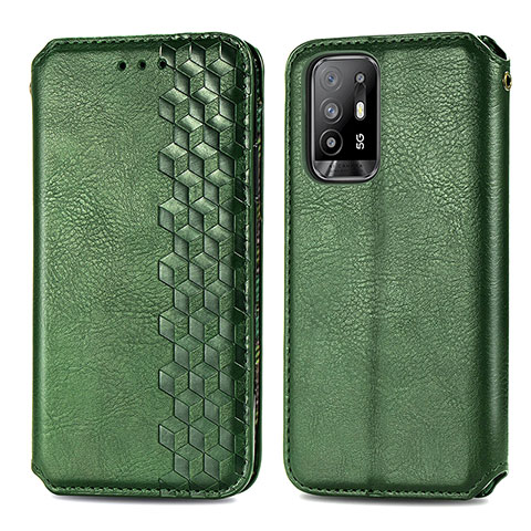 Custodia Portafoglio In Pelle Cover con Supporto S01D per Oppo A95 5G Verde