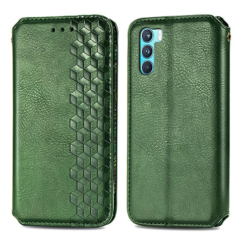 Custodia Portafoglio In Pelle Cover con Supporto S01D per Oppo K9 Pro 5G Verde