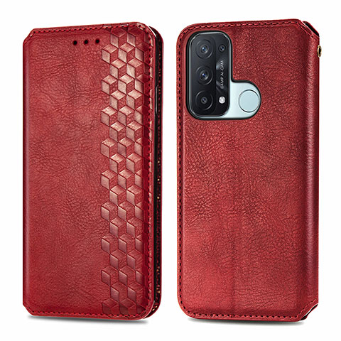 Custodia Portafoglio In Pelle Cover con Supporto S01D per Oppo Reno5 A Rosso