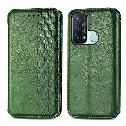 Custodia Portafoglio In Pelle Cover con Supporto S01D per Oppo Reno5 A Verde