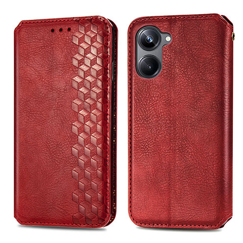 Custodia Portafoglio In Pelle Cover con Supporto S01D per Realme 10 Pro 5G Rosso